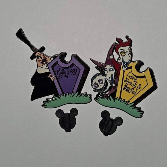 Disney Pin Lot NBC Tombstone Vintage Nightmare Before Christmas Mayor Lock Shock - Picture 3 of 7